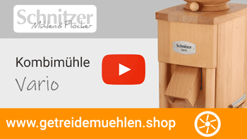 Schnitzer Kombimühle Vario mit Mahltest und Flockertest bei Youtube ansehen